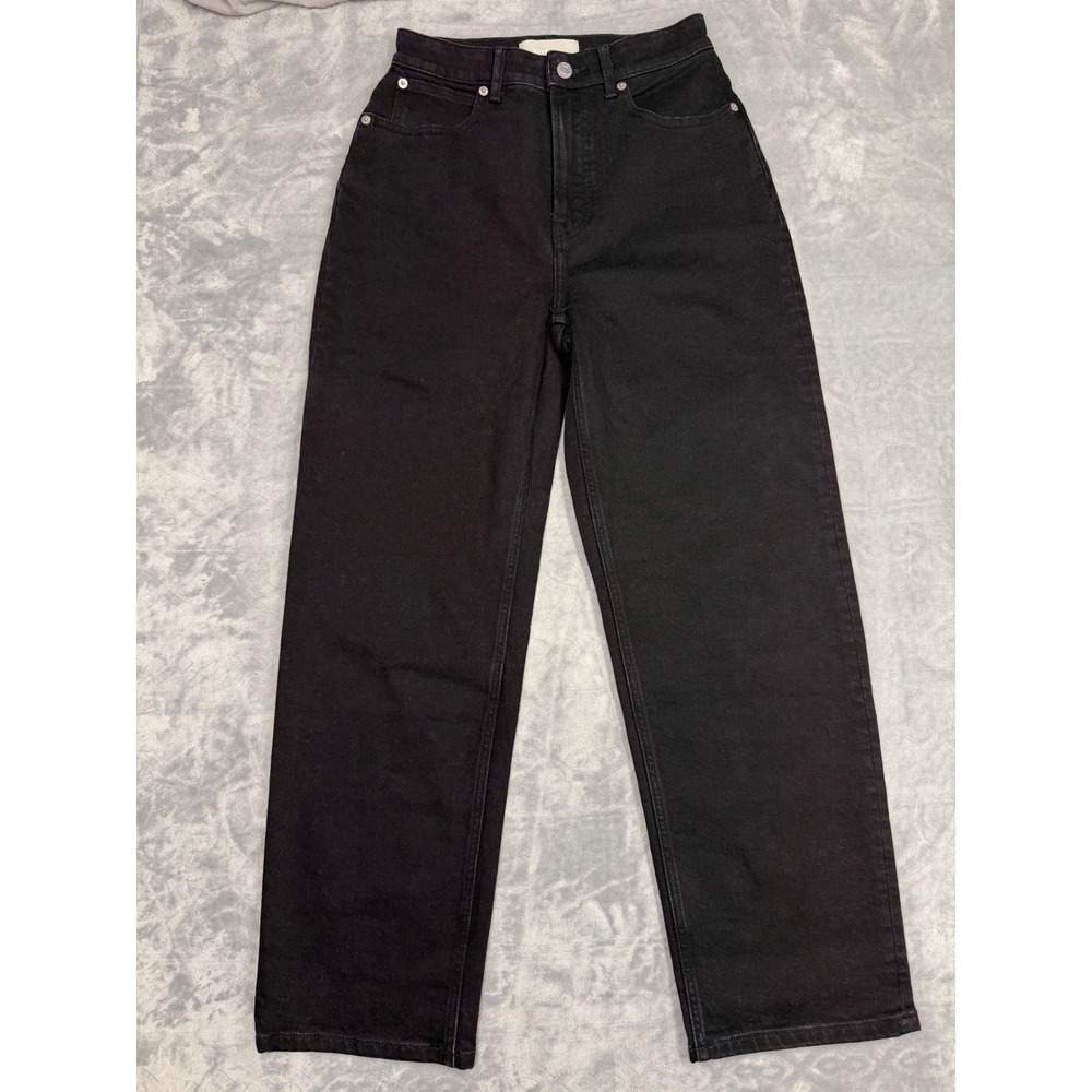 Everlane The Curvy Way-High Jean Black Straight Leg High Rise Denim 26R